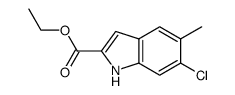 6-chloro-5-methyl-1H-indole-2-carboxylic acid ethyl ester结构式