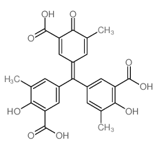 Benzoic acid,5-[(3-carboxy-4-hydroxy-5-methylphenyl)(3-carboxy-5-methyl-4-oxo-2,5-cyclohexadien-1-ylidene)methyl]-2-hydroxy-3-methyl-(9CI) Structure