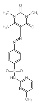 Benzenesulfonamide,4-[2-(6-amino-1,2,3,4-tetrahydro-1,3-dimethyl-2,4-dioxo-5-pyrimidinyl)diazenyl]-N-(4-methyl-2-pyrimidinyl)-结构式