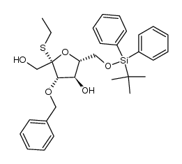ethyl 3-O-benzyl-6-O-tert-butyldiphenylsilyl-2-thio-β-D-fructofuranoside Structure