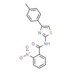 2-nitro-N-(4-(p-tolyl)thiazol-2-yl)benzamide结构式