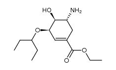 ethyl (3R,4S,5R)-5-amino-3-(1-ethylpropoxy)-4-hydroxy-1-cyclohexene-1-carboxylate结构式