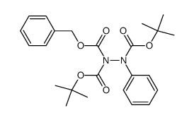 1,2-bis(tert-butoxycarbonyl)-1-(benzoxycarbonyl)-2-phenylhydrazine结构式