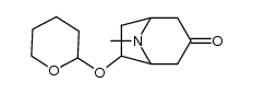 8-methyl-6-(tetrahydro-pyran-2-yloxy)-8-aza-bicyclo[3.2.1]octan-3-one结构式