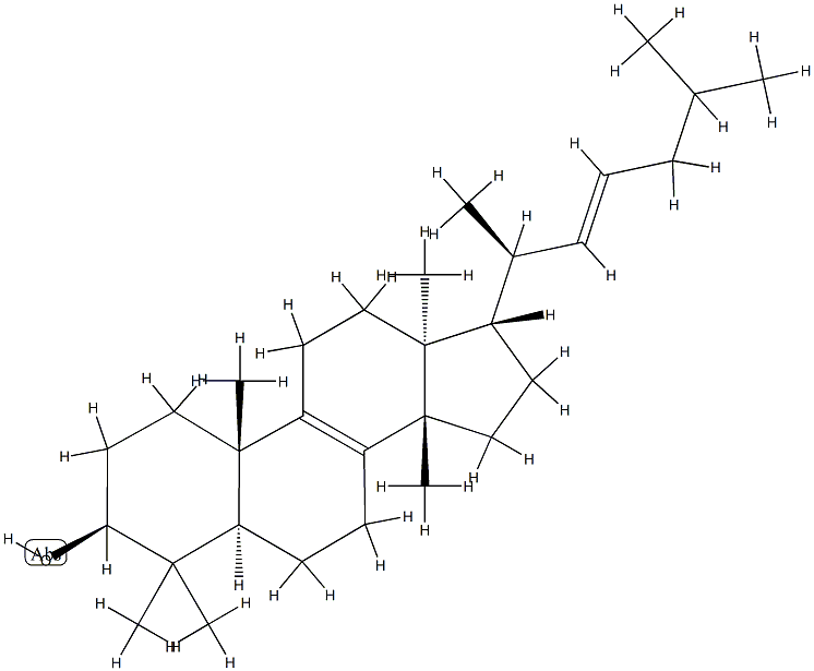 (13α,14β,17α,20S,22E)-5α-Lanosta-8,22-dien-3β-ol结构式