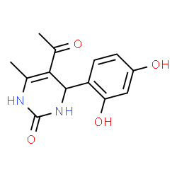 2(1H)-Pyrimidinone,5-acetyl-4-(2,4-dihydroxyphenyl)-3,4-dihydro-6-methyl-(9CI) Structure