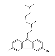 3,6-dibromo-9-(3,7-dimethyloctyl)carbazole结构式