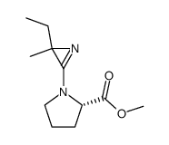 methyl (S)-N-[(R/S)-2-ethyl-2-methyl-2H-azirin-3-yl]prolinate结构式