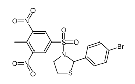 2-(4-Bromophenyl)-3-[(4-methyl-3,5-dinitrophenyl)sulfonyl]-1,3-th iazolidine Structure