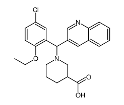 1-[(5-chloro-2-ethoxyphenyl)-quinolin-3-ylmethyl]piperidine-3-carboxylic acid Structure