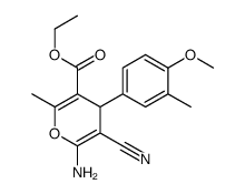 ethyl 6-amino-5-cyano-4-(4-methoxy-3-methylphenyl)-2-methyl-4H-pyran-3-carboxylate Structure