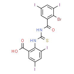 2-[[[(2-BROMO-3,5-DIIODOBENZOYL)AMINO]THIOXOMETHYL]AMINO]-3,5-DIIODO-BENZOIC ACID结构式