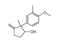 2-(4-methoxy-3-methylphenyl)-2-methyl-3-methylenecyclopentan-1-ol结构式
