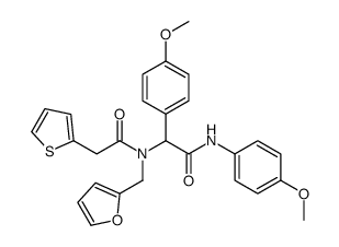 2-[furan-2-ylmethyl-(2-thiophen-2-ylacetyl)amino]-N,2-bis(4-methoxyphenyl)acetamide结构式