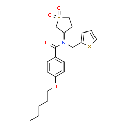 N-(1,1-dioxidotetrahydro-3-thienyl)-4-(pentyloxy)-N-(2-thienylmethyl)benzamide structure