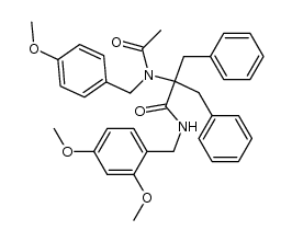 N-acetyl-N-(4-methoxybenzyl)-α,α-dibenzylglycine 2,4-dimethoxybenzyl amide结构式