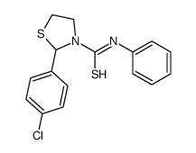 3-Thiazolidinecarbothioamide,2-(4-chlorophenyl)-N-phenyl-(9CI) Structure