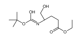 ethyl (4R)-5-hydroxy-4-[(2-methylpropan-2-yl)oxycarbonylamino]pentanoate结构式