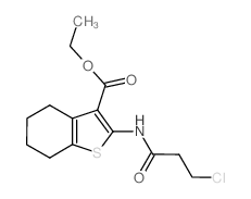1-BENZOTHIOPHENE-3-CARBOXYLIC ACID, 2-[(3-CHLORO-1-OXOPROPYL)AMINO]-4,5,6,7-TETRAHYDRO-, ETHYL ESTER结构式