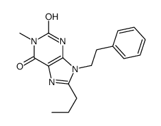 1-methyl-9-(2-phenylethyl)-8-propyl-3H-purine-2,6-dione结构式