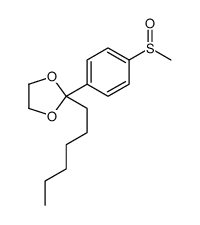 2-hexyl-2-(4-methylsulfinylphenyl)-1,3-dioxolane结构式