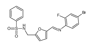 N-[[5-[(4-bromo-2-fluorophenyl)iminomethyl]furan-2-yl]methyl]benzenesulfonamide Structure