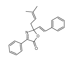 2-(3-methyl-but-2-enyl)-4-phenyl-2-trans-styryl-2H-oxazol-5-one Structure