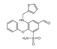 5-formyl-2-phenoxy-3-(thiophen-2-ylmethylamino)benzenesulfonamide结构式
