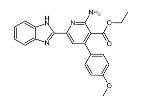 2-amino-6-(1H-benzoimidazol-2-yl)-4-(4-methoxy-phenyl)-nicotinic acid ethyl ester结构式