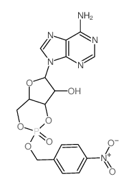 8-(6-aminopurin-9-yl)-3-[(4-nitrophenyl)methoxy]-3-oxo-2,4,7-trioxa-3$l^C17H17N6O8P-phosphabicyclo[4.3.0]nonan-9-ol Structure