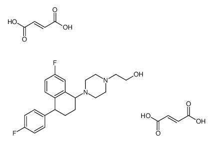 (E)-but-2-enedioic acid,2-[4-[7-fluoro-4-(4-fluorophenyl)-1,2,3,4-tetrahydronaphthalen-1-yl]piperazin-1-yl]ethanol结构式