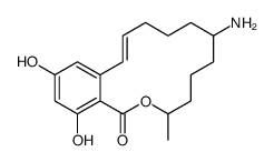 (2Z)-7-amino-15,17-dihydroxy-11-methyl-12-oxabicyclo[12.4.0]octadeca-1(14),2,15,17-tetraen-13-one结构式