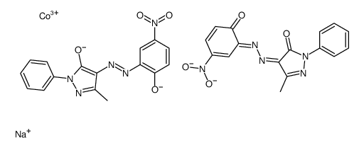 sodium bis[2,4-dihydro-4-[(2-hydroxy-5-nitrophenyl)azo]-5-methyl-2-phenyl-3H-pyrazol-3-onato(2-)]cobaltate(1-) structure