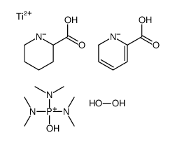 hydrogen peroxide,piperidin-1-ide-2-carboxylic acid,2H-pyridin-1-ide-6-carboxylic acid,titanium(2+),tris(dimethylamino)-hydroxyphosphanium结构式