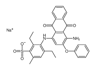 sodium 4-[(4-amino-9,10-dihydro-9,10-dioxo-3-phenoxy-1-anthryl)amino]-3,5-diethyltoluene-2-sulphonate picture