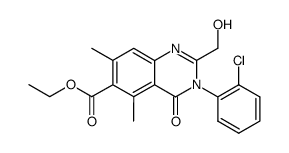 2-hydroxymethyl-5,7-dimethyl-3-(2-chlorophenyl)-4-oxo-3,4-dihydroquinazoline-6-carboxylic acid ethyl ester Structure