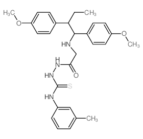 Glycine,N-[1,2-bis(4-methoxyphenyl)butyl]-,2-[[(3-methylphenyl)amino]thioxomethyl]hydrazide structure