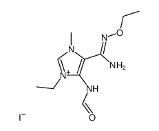 5-(N'-ethoxycarbamimidoyl)-3-ethyl-4-formamido-1-methyl-1H-imidazol-3-ium iodide Structure