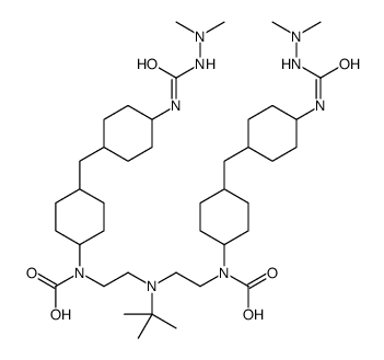 [tert-butylimino]diethane-2,1-diyl bis[[4-[[4-[[(2,2-dimethylhydrazino)carbonyl]amino]cyclohexyl]methyl]cyclohexyl]carbamate]结构式