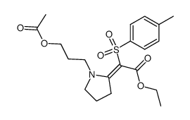 ethyl [1-(3-acetoxypropyl)pyrrolidin-2-ylidene][(4-methylphenyl)sulfonyl]acetate结构式