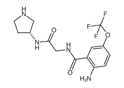 (R)-3-[{N-(2-amino-5-(trifluoromethoxy)benzoyl)glycyl}amino]pyrrolidine结构式