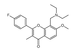8-(diethylaminomethyl)-2-(4-fluorophenyl)-7-methoxy-3-methylchromen-4-one结构式