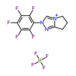6,7-二氢-2-五氟苯基-5H-吡咯并[2,1-c][1,2,4]三唑鎓四氟硼酸盐结构式