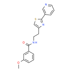 3-methoxy-N-(2-(2-(pyridin-3-yl)thiazol-4-yl)ethyl)benzamide结构式