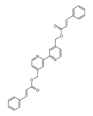 (E)-3-phenylacrylic acid 4'-[(E)-(3-phenylacryloyl)oxymethyl]-[2,2']bipyridinyl-4-ylmethyl ester结构式