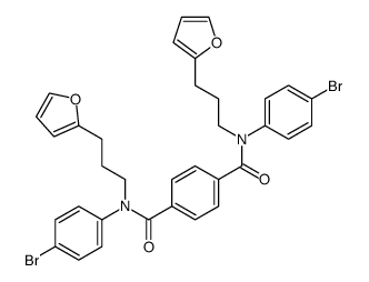 N,N'-Bis-(4-bromo-phenyl)-N,N'-bis-(3-furan-2-yl-propyl)-terephthalamide结构式
