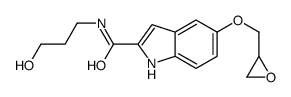 N-(3-hydroxypropyl)-5-(oxiran-2-ylmethoxy)-1H-indole-2-carboxamide结构式