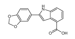 2-(1,3-benzodioxol-5-yl)-1H-indole-4-carboxylic acid结构式