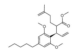 2-[1-(2,6-dimethoxy-4-pentylphenyl)allyl]-5-methyl-5-hexenoic acid methyl ester结构式