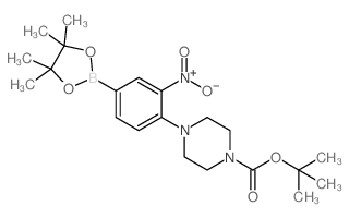 TERT-BUTYL 4-(2-NITRO-4-(4,4,5,5-TETRAMETHYL-1,3,2-DIOXABOROLAN-2-YL)PHENYL)PIPERAZINE-1-CARBOXYLATE Structure